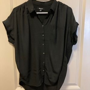 Madewell black central drapey shirt